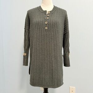 Free People Around The‎ Clock Pullover Grey  Oversized Sweater Size XS